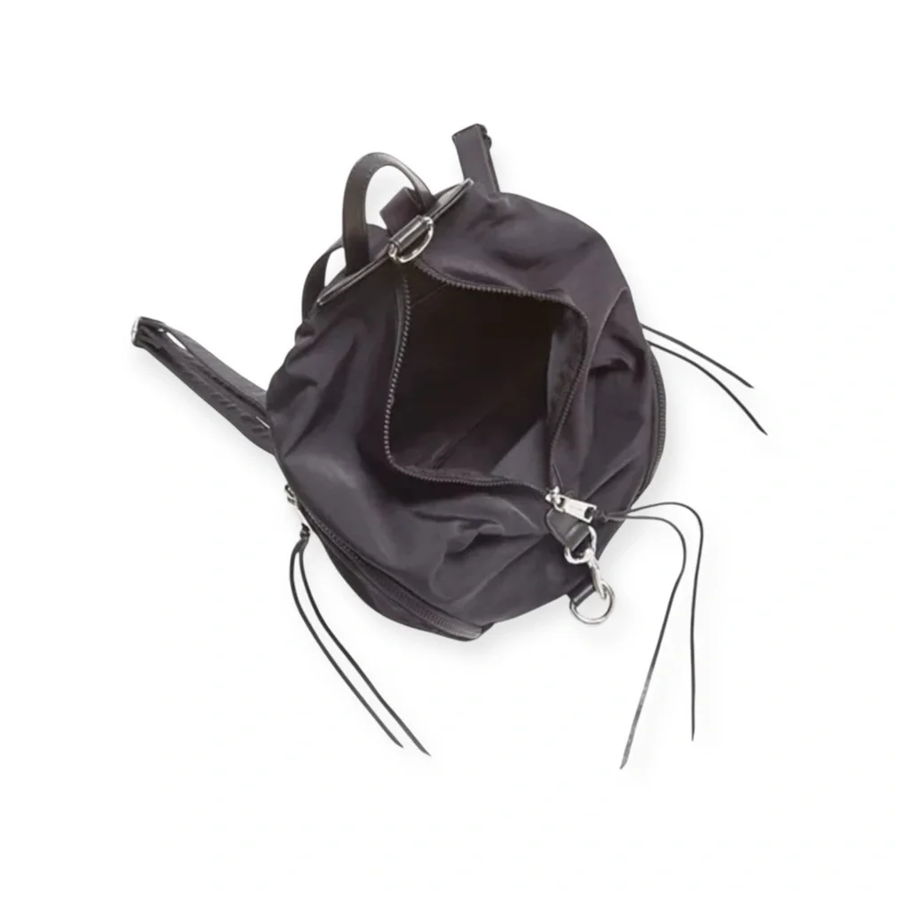 Rebecca Minkoff ♕ Julian Nylon Backpack Bag ♕ Washed Black ♕ Clasps Zips ♕